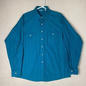 Vintage Five Brother Shirt Adult Extra Large Tall Blue Long Sleeve Button Up Men